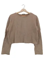 Vorschaubild 1 von Pullover Damen Gr. L Beige Cropped Rippstrick Langarm Basic