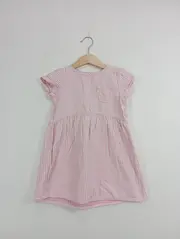 Vorschaubild 2 von Mädchen Kleid Sommerkleid Gr. 104 Rosa Gestreift Baumwolle Casual Kurzarm