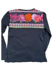 Vorschaubild 2 von Kinder Langarmshirt Blumenmuster Pailletten Gr. 110/116