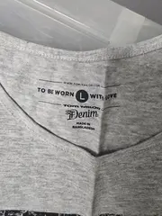 Vorschaubild 5 von Damen T-Shirt Grau L USA Flagge Motiv Kurzarm Casual