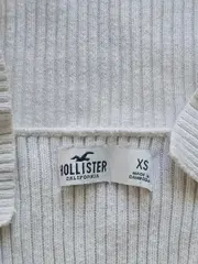 Vorschaubild 5 von Damen Crop Pullover Rippstrick V-Ausschnitt Beige Gr. XS