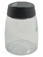 Vorschaubild 1 von Gewürzglas Streuer Glasdose mit Streudeckel Schwarz 150ml 8cm