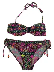 Vorschaubild 1 von Damen Bikini Gr. 38 Ethno Muster Mehrfarbig Bandeau Boho
