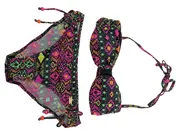 Vorschaubild 2 von Damen Bikini Gr. 38 Ethno Muster Mehrfarbig Bandeau Boho