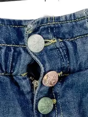 Vorschaubild 3 von Jeans-Shorts Mädchen Gr. 98 Blau Casual Sommer mit bunten Knöpfen