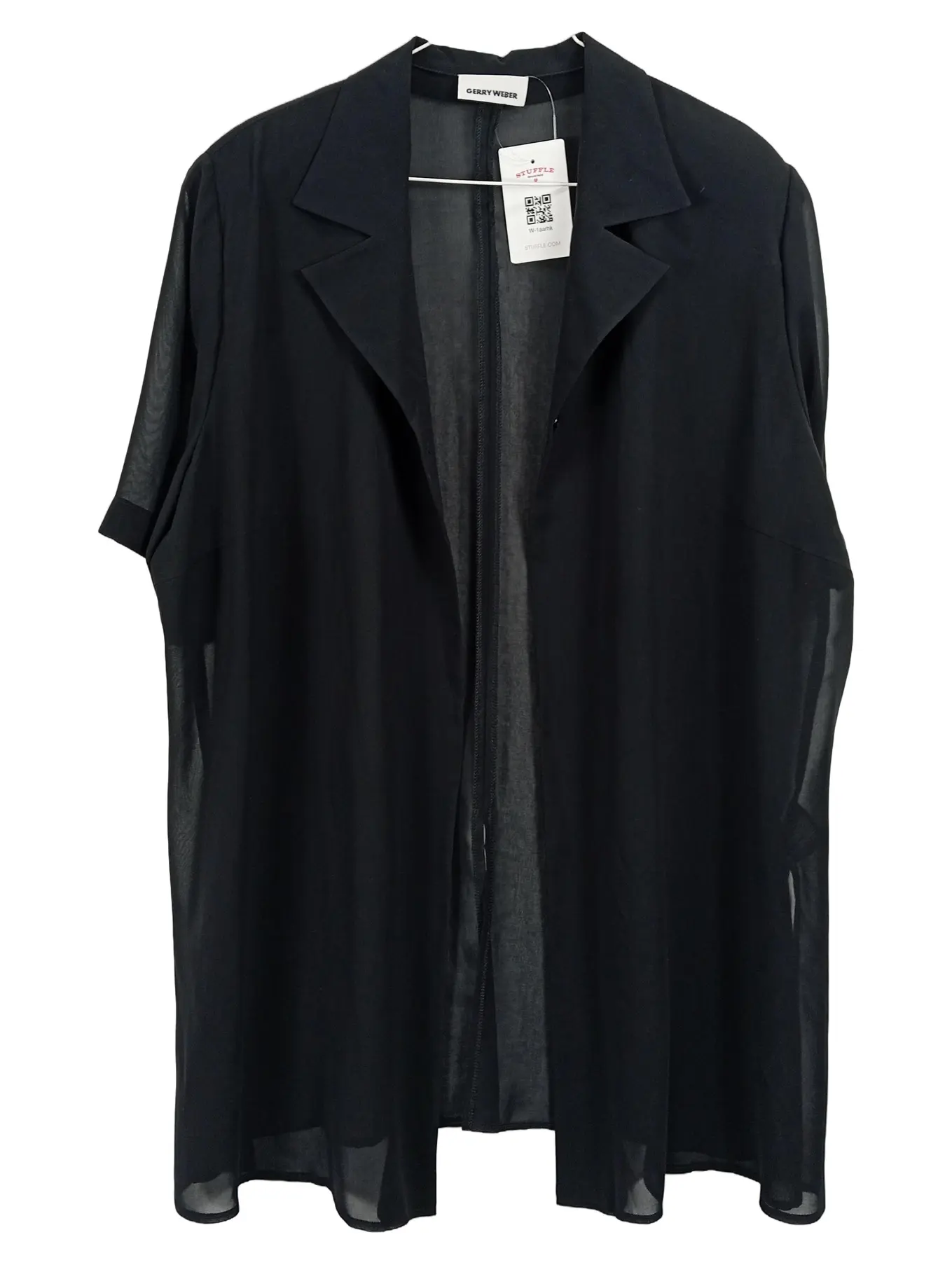 GERRY WEBER Blazer Damen Kurzarm Jacke Gr. 48/4XL Schwarz Sommer Freizeit