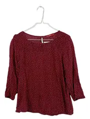 Vorschaubild 1 von Damen Hemdbluse Bluse Rot Muster Viskose Gr. S/36