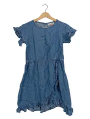 Vorschaubild 1 von Sommerkleid Mädchen Gr. 164 Blau Rüschen Jeanskleid Tencel