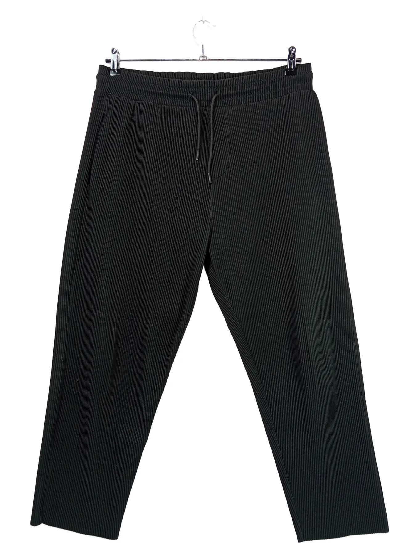 ZARA Plissee Jogginghose Herren Rippstrick Freizeit Hose Schwarz Gr. 42