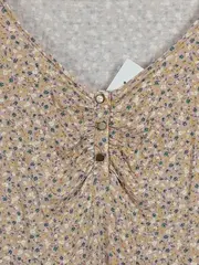 Vorschaubild 2 von Damen Bluse Langarm Blumenmuster Beige Gr. 40/42 Viskose