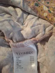 Vorschaubild 4 von Damen Bluse Langarm Blumenmuster Beige Gr. 40/42 Viskose