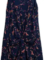 Vorschaubild 3 von Sommerkleid Damen Gr. 34 XS Blau Vogelmuster Midi