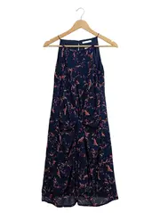 Vorschaubild 1 von Sommerkleid Damen Gr. 34 XS Blau Vogelmuster Midi