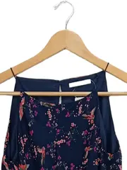 Vorschaubild 4 von Sommerkleid Damen Gr. 34 XS Blau Vogelmuster Midi