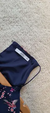 Vorschaubild 5 von Sommerkleid Damen Gr. 34 XS Blau Vogelmuster Midi