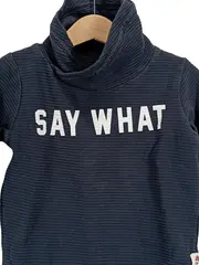 Vorschaubild 2 von Pullover Kinder Gr. 92/98 Blau Rollkragen Say What Spruch Baumwolle
