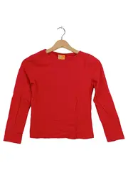 Vorschaubild 1 von Langarmshirt Gr. 140 Rot Baumwolle Basic Shirt Kinder Uni