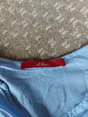 Vorschaubild 7 von Damen Bluse Kurzarm Viskose Strukturmuster Blau Gr. 36 S