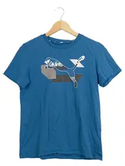 Vorschaubild 1 von Kinder T-Shirt Kurzarm Baumwolle Logo Blau Gr. 164