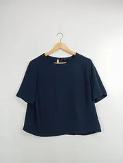 Vorschaubild 2 von Damen T-Shirt Gr. 38 M Blau Casual Kurzarm Shirt
