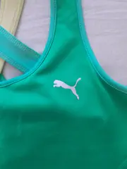Vorschaubild 2 von Damen Sport Shirt Ärmellos Grün Gr. S 36 Polyester Fitness Tanktop