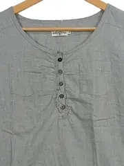 Vorschaubild 2 von Damen Bluse Gr. 36/S Grau Baumwolle 3/4-Arm Casual