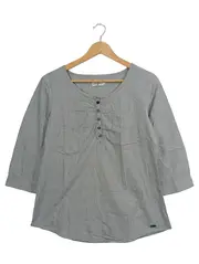 Vorschaubild 1 von Damen Bluse Gr. 36/S Grau Baumwolle 3/4-Arm Casual