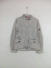 Vorschaubild 2 von Damen Jacke Übergangsjacke Gr. 36 S Beige Stehkragen Casual Frühling