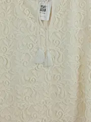 Vorschaubild 4 von Damen Bluse Langarm Spitze Boho Floral Gr. XS 34 Beige