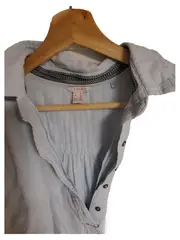 Vorschaubild 3 von Damen Hemdbluse Gr. 36/S Hellblau Baumwolle Langarm Casual