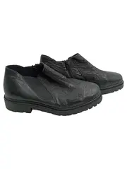 Vorschaubild 2 von Damen Stiefeletten Schwarz Leder Gr. 39 Reißverschluss Casual