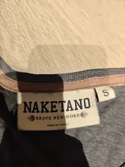 Vorschaubild 3 von Herren T-Shirt Grau Meliert Gr. 46 S Baumwolle Lederdetails Freizeit