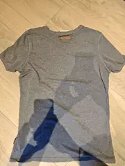 Vorschaubild 4 von Herren T-Shirt Grau Meliert Gr. 46 S Baumwolle Lederdetails Freizeit