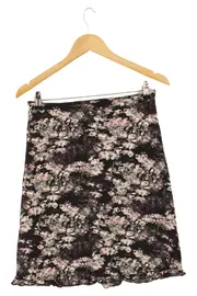 Vorschaubild 2 von Damen Wickelrock Gr. 36;S Schwarz Florales Muster Midi