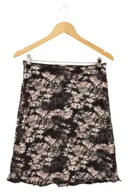 Vorschaubild 1 von Damen Wickelrock Gr. 36;S Schwarz Florales Muster Midi