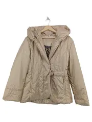 Vorschaubild 1 von Damen Steppjacke mit Gürtel & Kapuze Gr. 40/L Beige Casual