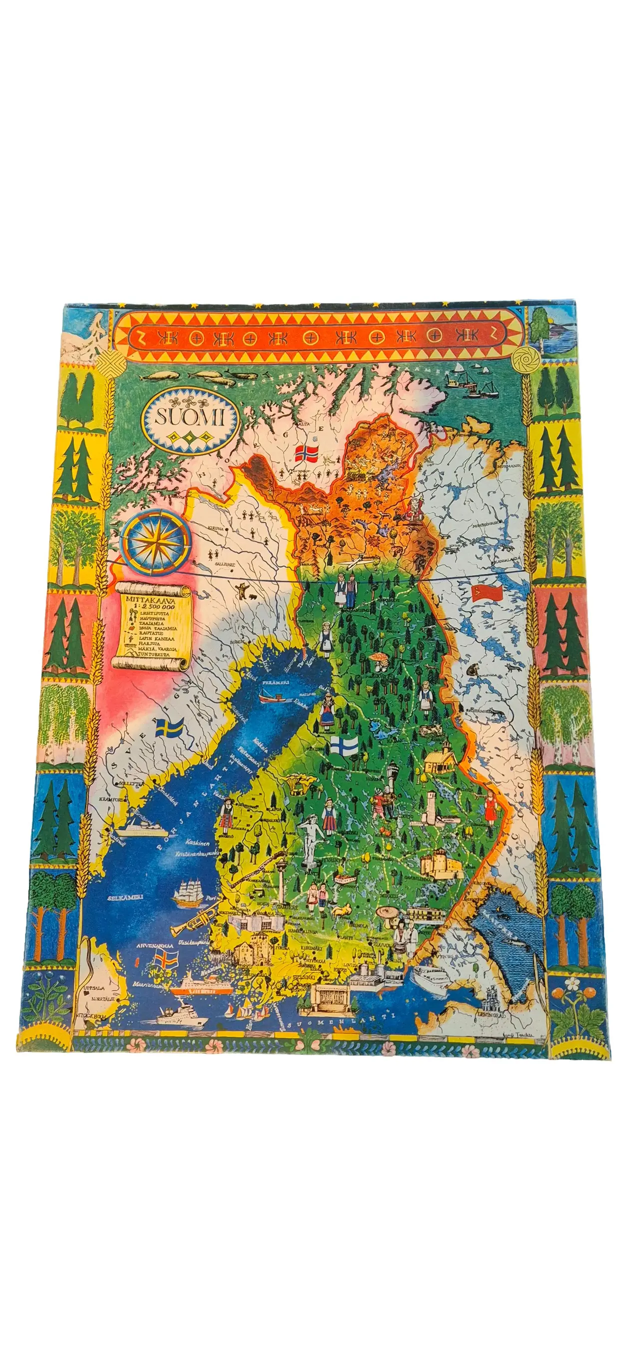 Finnland Landkarte Puzzle 2000 Teile Suomi Geografie Landschaft Detail