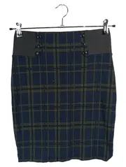 Vorschaubild 1 von Bleistiftrock Damen kariert blau Midirock Büro Gr. S 36 Polyester