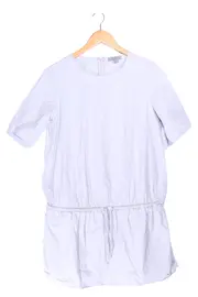 Vorschaubild 1 von Freizeitkleid Damen Grau Baumwolle Gr. 38 M Raffungen Minikleid