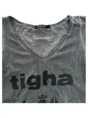 Vorschaubild 2 von Damen T-Shirt Löwenmotiv Grau Vintage Look Gr. XS 34