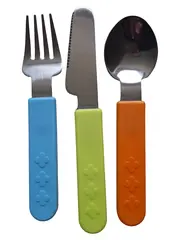 Vorschaubild 1 von Kinderbesteck Set Löffel Gabel Messer Mehrfarbig Edelstahl