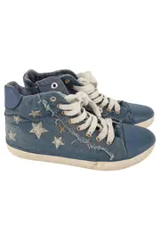 Vorschaubild 1 von Damen Sneaker low Gr. 36 Blau Sterne Glitzer Schnürschuhe Casual