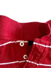 Vorschaubild 3 von Kinder Poloshirt Gr. 110 Rot Gestreift Kurzarm Baumwolle Casual