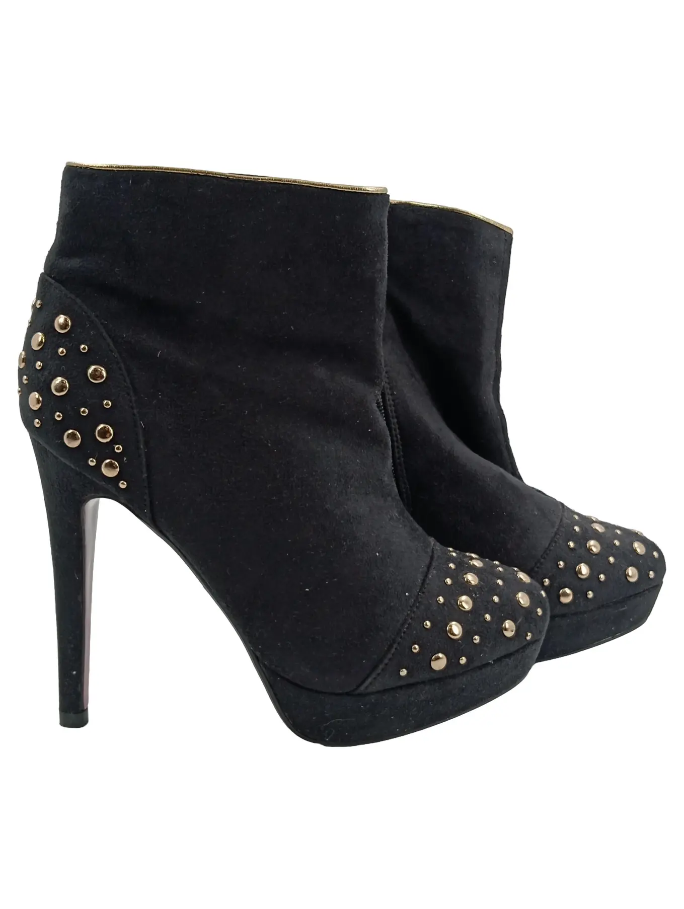 BUFFALO Damen Stiefelette Schwarz Gr. 40 Modisch mit Nieten High Heels