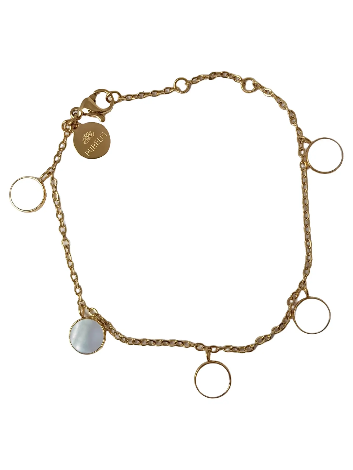 PURELEI Damen Armband Gold Elegant 18cm mit Perlen-Akzenten