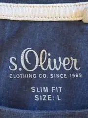 Vorschaubild 5 von Herren T-Shirt Blau Gr. L Logo Print Kurzarm Freizeit Baumwolle