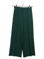 Vorschaubild 1 von Damen Stoffhose Weites Bein Grün Gr. S/36 Palazzo Hose