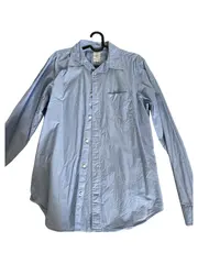 Vorschaubild 1 von Herren Freizeithemd Gr. M Blau Baumwolle Casual Langarm Hemd