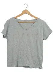 Vorschaubild 2 von Damen T-Shirt Gr. S grau meliert Logo-Print Baumwolle