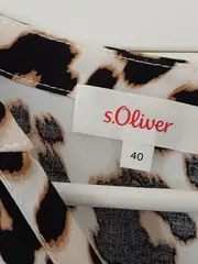 Vorschaubild 5 von Damen Bluse Leopardenmuster Gr. 40/L Viskose Beige Animal-Print